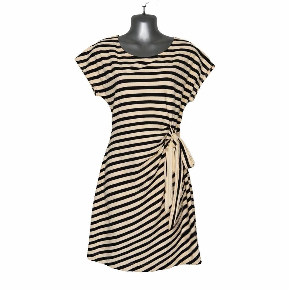 Anthropologie Saturday‎ Sunday Striped Dress Side Tie Casual Cozy Knit Size M